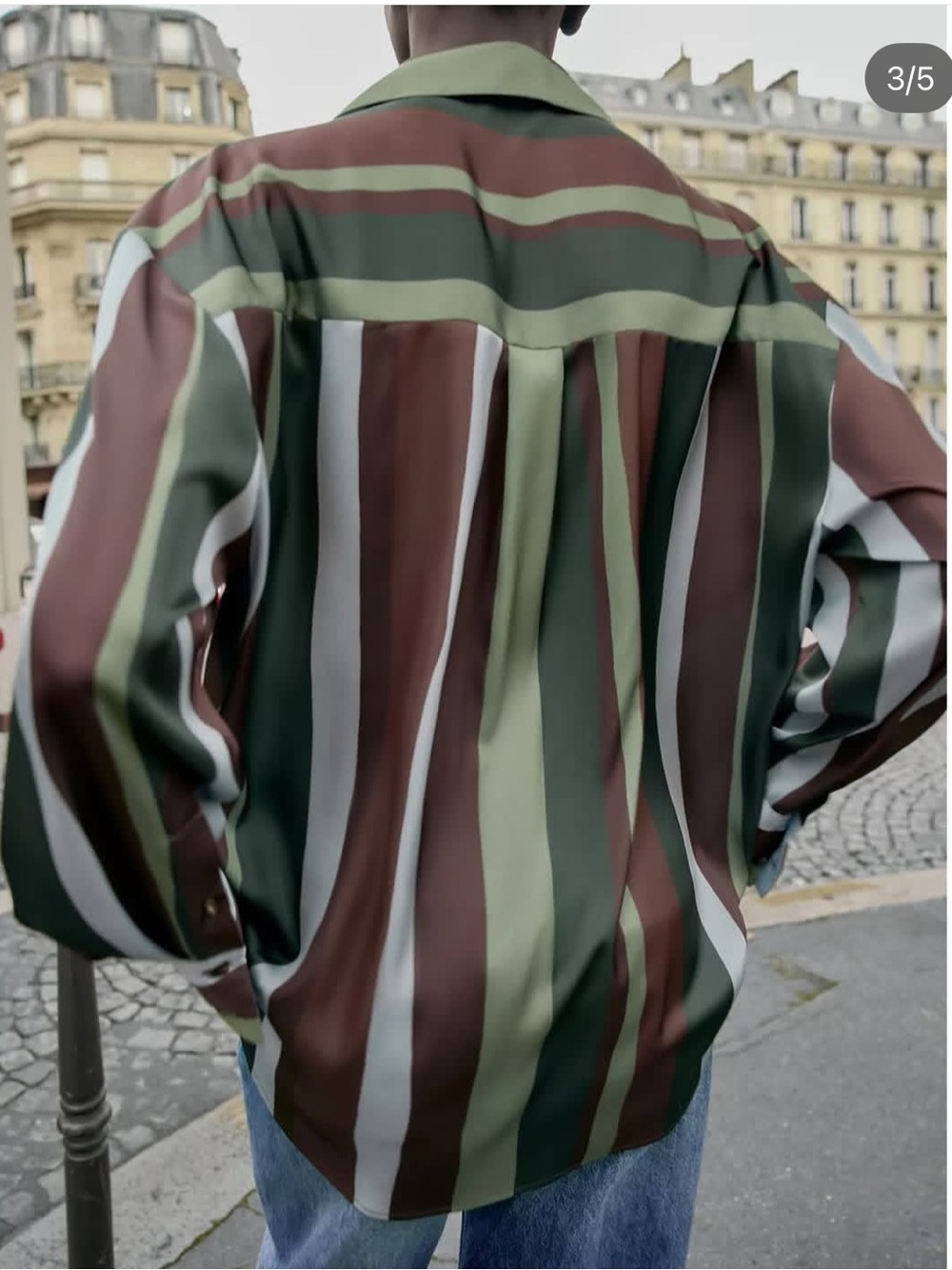 Zara Multicolor Satin Stripe Button-Up Shirt – Size Small – NWT 9624/286 - Picture 5 of 9